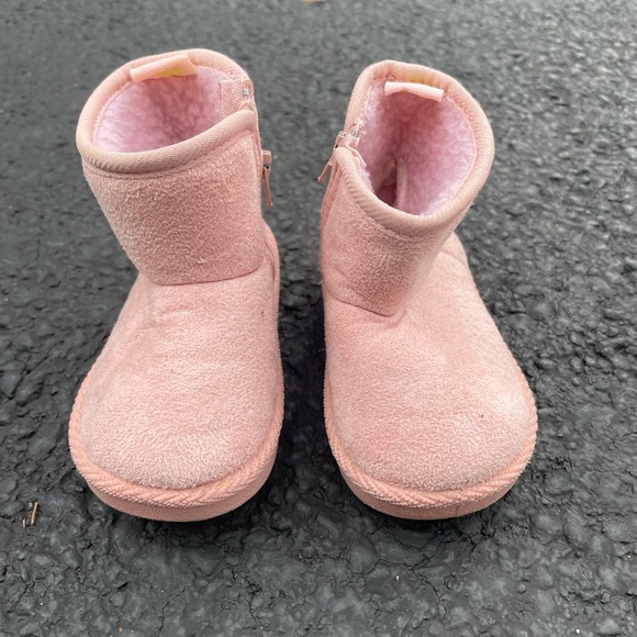 Pink toddler baby girl size 3 winter fleece lined zip up winter boots - Picture 4 of 5